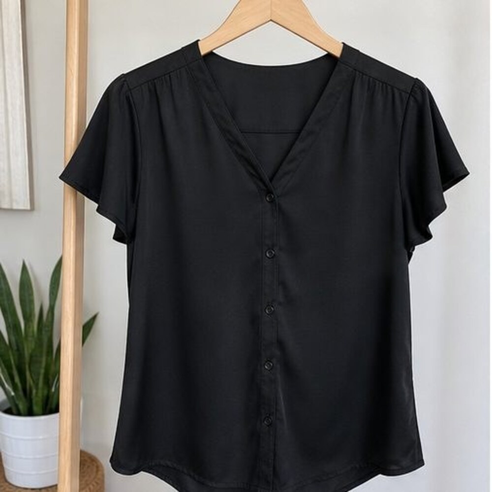 Black Puff Sleeve Top